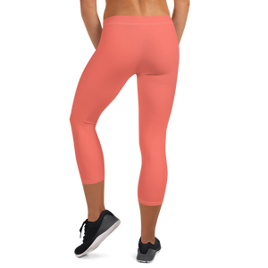 Capri Leggings - Coral Red