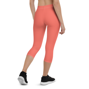 Capri Leggings - Coral Red