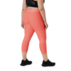 Capri Leggings - Coral Red