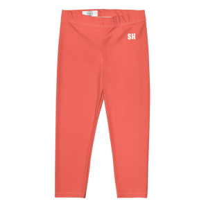 Capri Leggings - Coral Red