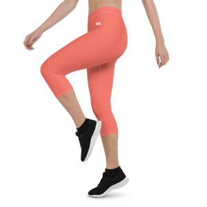 Capri Leggings - Coral Red