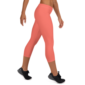 Capri Leggings - Coral Red