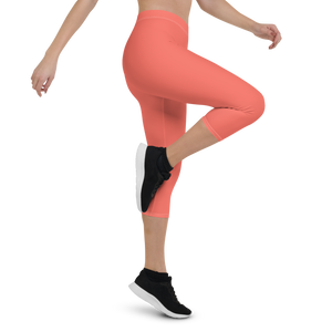 Capri Leggings - Coral Red