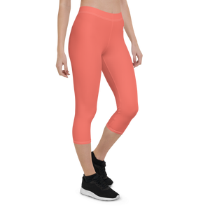 Capri Leggings - Coral Red