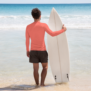 Rashguard für Herren – Korallenrot