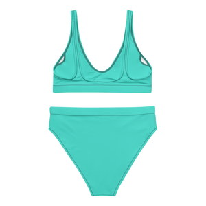 Recycelter High-Waist-Bikini - Lagunentürkis