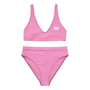Recycled high-waisted bikini - Tropical Pink
