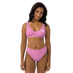 Recycled high-waisted bikini - Tropical Pink