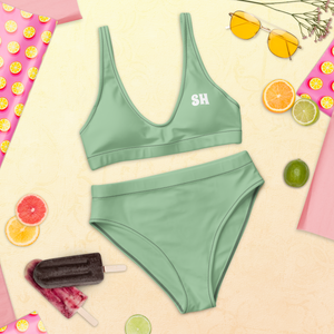 Bikini de cintura alta reciclado - Verde palma