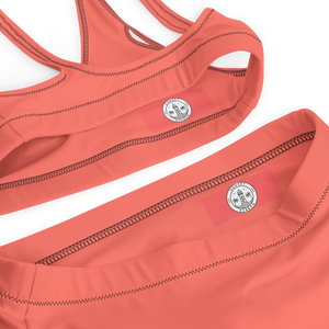 Recycled high-waisted bikini - Coral Red