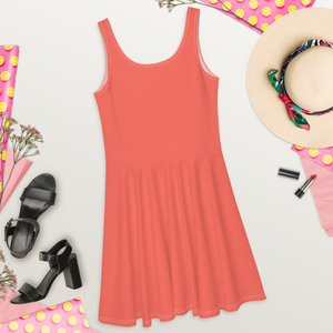 Skater Dress - Coral Red