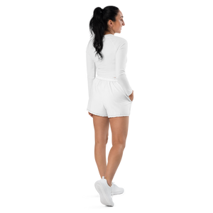 Womens Athletic Shorts - Seashell White