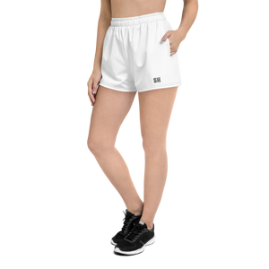 Womens Athletic Shorts - Seashell White