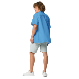 Herrenhemd mit Knöpfen - Ozeanblau