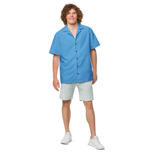 Herrenhemd mit Knöpfen - Ozeanblau