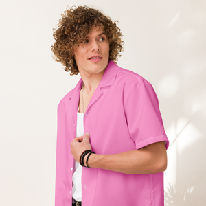 Herrenhemd mit Knöpfen – Tropisches Pink