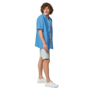 Herrenhemd mit Knöpfen - Ozeanblau