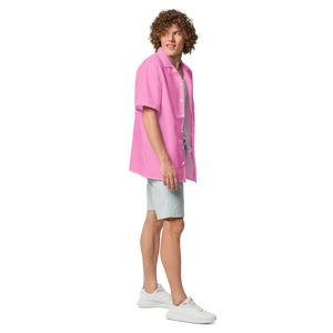 Herrenhemd mit Knöpfen – Tropisches Pink