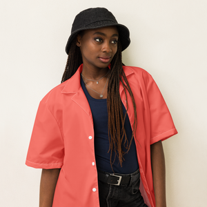 Camisa de botones para mujer - Rojo coral