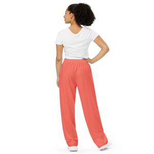 Womens wide-leg pants - Coral Red