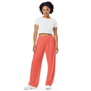Womens wide-leg pants - Coral Red