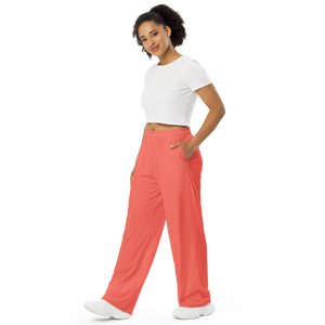 Womens wide-leg pants - Coral Red