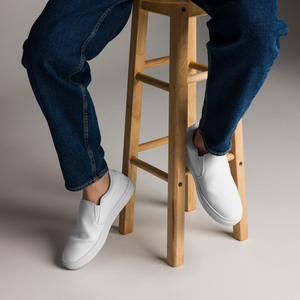 Zapatos de lona sin cordones para hombre - Seashell White