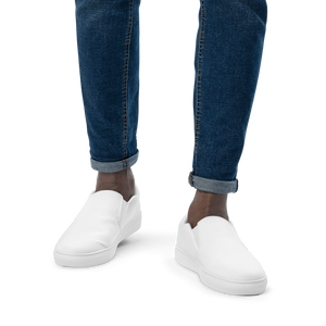 Zapatos de lona sin cordones para hombre - Seashell White