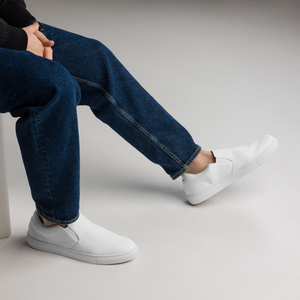 Zapatos de lona sin cordones para hombre - Seashell White