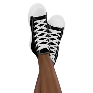 Hohe Segeltuchschuhe für Damen - Harbor Black