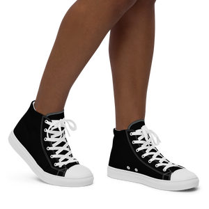 Hohe Segeltuchschuhe für Damen - Harbor Black