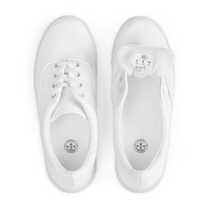 Damen-Schnürschuhe aus Segeltuch - Muschelweiß
