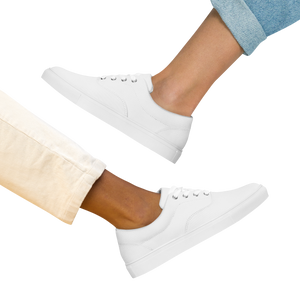 Damen-Schnürschuhe aus Segeltuch - Muschelweiß