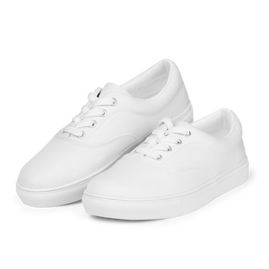 Damen-Schnürschuhe aus Segeltuch - Muschelweiß