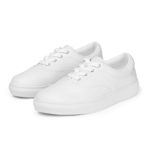 Damen-Schnürschuhe aus Segeltuch - Muschelweiß