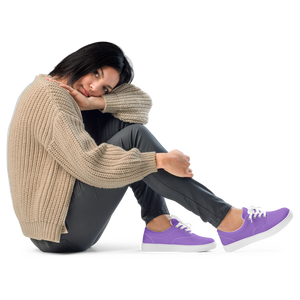 Women’s lace-up canvas shoes - Coastal Purple