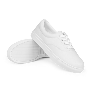 Damen-Schnürschuhe aus Segeltuch - Muschelweiß