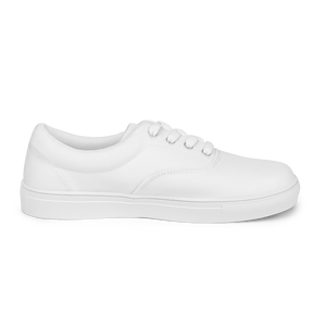 Damen-Schnürschuhe aus Segeltuch - Muschelweiß