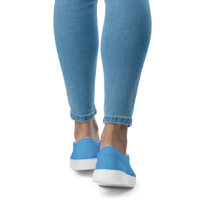 Slipper aus Segeltuch für Damen - Ozeanblau