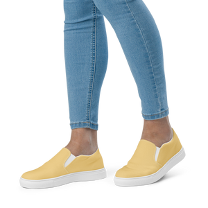 Damen Slipper aus Segeltuch - Sandgelb
