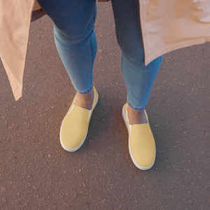 Damen Slipper aus Segeltuch - Sandgelb