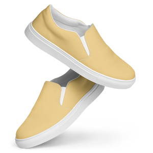 Damen Slipper aus Segeltuch - Sandgelb