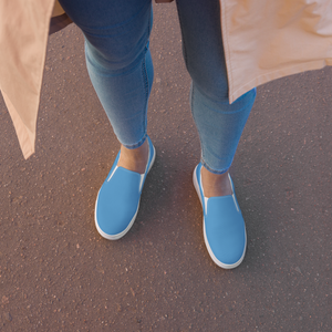 Slipper aus Segeltuch für Damen - Ozeanblau