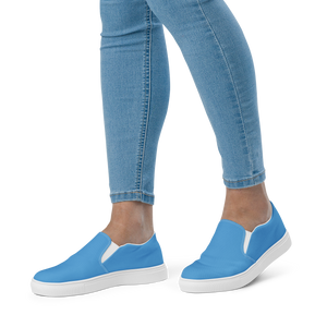 Slipper aus Segeltuch für Damen - Ozeanblau