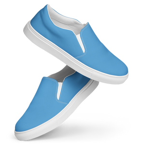 Slipper aus Segeltuch für Damen - Ozeanblau