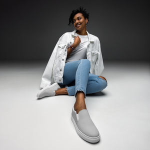 Zapatos de lona sin cordones para mujer - Gris nube