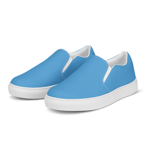 Slipper aus Segeltuch für Damen - Ozeanblau