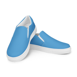 Slipper aus Segeltuch für Damen - Ozeanblau