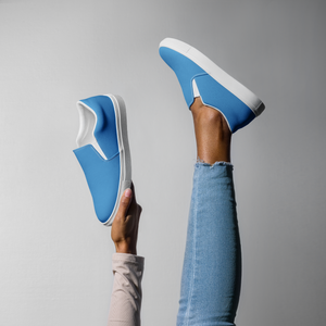 Slipper aus Segeltuch für Damen - Ozeanblau