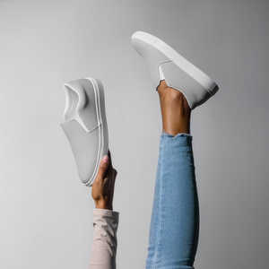 Zapatos de lona sin cordones para mujer - Gris nube